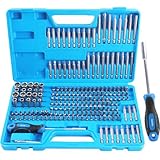 TECPO Universal Bitsortiment Koffer, 208-teilig Bitsatz Bit-Set Zubehör Bohrschrauber...