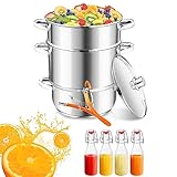 Ikodm Dampfentsafter 16L, Fruchtentsafter Ø 26cm, Edelstahl Entsafter Saftpresse für alle...