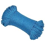 Geflochtenes Polypropylen-Seil, PP-Seil, Gartenseil, 6 mm, 50 m, Blau
