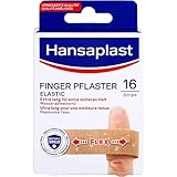 Hansaplast Elastic Fingerstrips Pflaster (16 Strips), extra lange Wundpflaster speziell für Wunden...