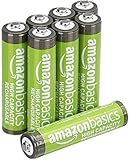 Amazon Basics 8er-Pack wiederaufladbare AAA-NiMH-Akkus mit hoher Kapazität, 850 mAh, 1,2 V, bis zu...