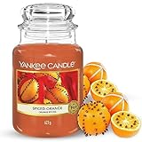 Yankee Candle Duftkerze| Spiced Orange | Brenndauer bis zu 150 Stunden|Große Kerze im Glas