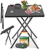 KESSER® Balkontisch klappbar | Wetterfest/UV-beständig | Balkonmöbel | Beschichteter Stahl &...