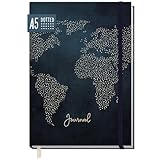 paper&you® Bullet Journal dotted A5 mit Gummiband [Travel the World] 156 Seiten | Reise-Journal,...