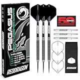 RED DRAGON Pegasus 24 Gramm-Professionelles Tungsten-Steeltip-Dart-Set mit Flights, Schäften...