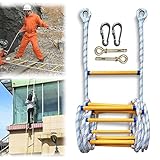 Notfall-Leiter Feuerleiter Feuerwiderstandsleiter Sicherheitsseil mit Haken für Fenster und Balkon...