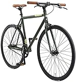 BIKESTAR Singlespeed 700C 28 Zoll City Stadt Fahrrad Fixie | 53 cm Rahmen Rennrad Retro Vintage...