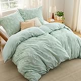 BEDSURE Bettwäsche 135x200 4teilig Baumwolle - Bettwäsche-Sets Grün Bettbezug 2er Set mit 2...