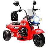 AIYAPLAY Kinder Elektro-Motorrad, 6V Kindermotorrad mit Musik, Kinderfahrzeug mit LED-Scheinwerfer,...