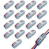 Kabelverbinder,16 Stück Lüsterklemmen Steckbar, 2 In 2 Out Verbindungsklemme,Schneller...