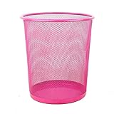 Sinoba Papierkorb Mülleimer Abfalleimer Papiereimer Draht Höhe 34 cm 18 L (Pink)