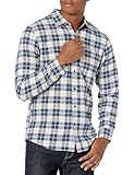 Amazon Essentials Herren Schmal Geschnittenes, Langärmliges Flanellhemd Mit Knopfleiste, Kariert,...