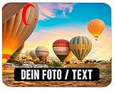 Mauspad mit Foto - Mousepad Personalisiert gestalten (23,5 x 19,6 cm) mit Bild und Text Bedruckt...