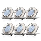 B.K.Licht - 6er Set LED Einbaustrahler 230V schwenkbar, warmweiße Lichtfarbe, Lochmass 68mm, flach,...