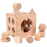 Steckwürfel aus Holz-Würfel Lernspielzeug-Puzzle Steckbox Spielbox für Baby & Kleinkind;...