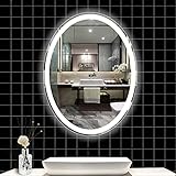Ovaler Wandspiegel LED Badspiegel mit Beleuchtung 50x70cm/60x80cm/70x90cm, Schminkspiegel...