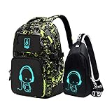 Asge Rucksack Jungen Schulrucksack Teenager Jugendliche Coole Schule Daypacks Kinder Reflektierender...