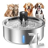 Edelstahl Hund Wasserbrunnen, 7L/1.8G/6,690.5 g Haustier Wasserbrunnen für große Hunde &...