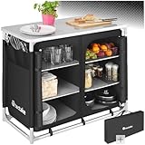 tectake® Faltbare Reiseküche, Camping Küche, Camping Zubehör Küchenschrank, Campingtisch für...