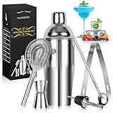 Cocktail Shaker Set,Edelstahl 304 Zubehör 6 stück 750ML Professioneller Bar Cocktailshaker Kit mit...