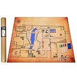 Power Beast Dungeon Grid Game Mat + 4 Marker und Radiergummi + 4 Schatztruhen, Role Playing Game...