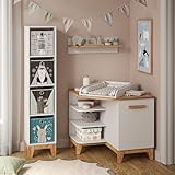 VitaliSpa Wickelkommode Malia, Weiß/Artisan, 85 x 85.2 cm mit Tür