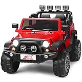 DREAMADE 12V Elektroauto für Kinder Jeep Wrangler, 2-Sitzer Kinderfahrzeug mit 2,4 Ghz...