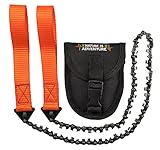Mehr Biss mit 33 Zähnen aus Carbonstahl - Nature is Adventure Handkettensäge inkl. Gürteltasche -...