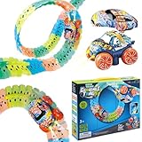 CREAMKIDS Rennbahn Auto Spielzeug Set,Slot Car Autorennbahnen,360° Drehung Rennauto mit...