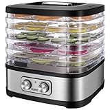 YASHE GGJ-261A Dörrautomat mit 5 höhenverstellbaren Tabletts, Temperaturregelung von 35-70°C, 240...