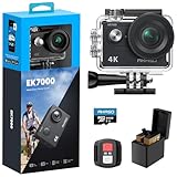 AKASO EK7000 Action Cam 4K30FPS mit 64GB microSDXC Speicherkarte Unterwasserkamera 170°Ultra...