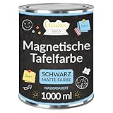 Creative Deco Magnetisch Schwarz Wandfarbe Kreidefarbe Tafelfarbe | 1000ml | 2 m² Effizienz mit 3...