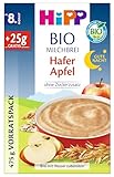 HiPP BIO Milchbrei Gute-Nacht Hafer Apfel (4 x 475g), ab 8. Monat, ohne Zuckerzusatz, mit...