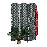 Relaxdays Paravent, 3-teilig, Faltbarer Raumtrenner, HxB 170x120 cm, für innen, Trennwand, Holz,...