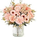MEIVINES Künstliche Blumen Kunstblumen Wie Echt Künstlich Blumenstrauß 2 Bündel Seide Kunstrosen...