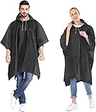 Ahsado Regenponcho, 3-in-1 Multifunktionales Regencape zum Camping Wandern für Erwachsene,...