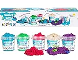 Genio Kids Magic Sand 750g Zaubersand - 5 Farben Bunter Sand Set, 5 Sandknete Zubehör - Spielsand...