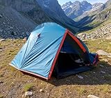 Zelt 1 Person bis 2, Tunnelzelt Einstab Kuppel wasserdicht 3000 mm WS, Doppelwand Trekking Hiking...