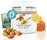 CozyNature® Sauna Salz Peeling Honig Mandel 500 g | Für die Sauna, Dusche und Dampfbad | Meersalz...