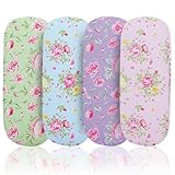 JANYUN Brillenetui Hardcase, 4 Stück Brillenetui Blumenmuster Tragbare Brillen Etui Hartschalen...