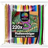 OfficeTree 220 Pfeifenputzer Bunt zum Basteln - 30 Farben inklusive Glitzerdraht - Chenilledraht...