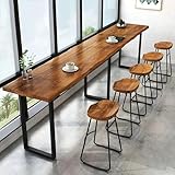 Stehtisch aus Massivholz, rechteckig, mit lebendem Rand, schmaler Esstisch, für Küche und Bar,...