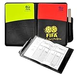 FRXVUC Fußball Sport Schiedsrichter Karten-Set PCV Rote Karte Gelbe Karte mit Stiftezubehör und...