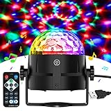 Gobikey Discokugel, 360° Rotierende Musik Activated Discolicht LED Party Lampe mit Fernbedienung-...