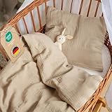 Laleni Baby Bettwäsche 80x80 cm aus Baumwolle - Musselin Bettwäsche Baby 80x80 + Musselin...