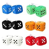 Mentin Würfel zum Aufhängen am Spiegel, Retro-Design, quadratisch, aus Plüsch, mit Punkten, für...