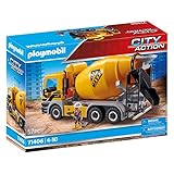 PLAYMOBIL City Action 71406 Betonmischer mit drehbarer Mischtrommel, klappbares Führerhaus mit...