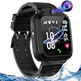 Smartwatch Kinder mit GPS und Telefon, IP68 Wasserdicht GPS Uhr Kinder Smartwatch mit Anruffunktion...