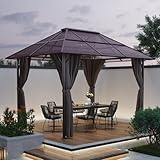 Homall Pavillon 3x3 Wasserdicht Stabil Winterfest，Outdoor AluminiumRahmen Gartenpavillon，Garten...