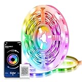 Mexllex LED Strip 5m, LED Streifen 5m, Musik Sync, Farbwechsel LED Lichterkette, Steuerbar via App,...